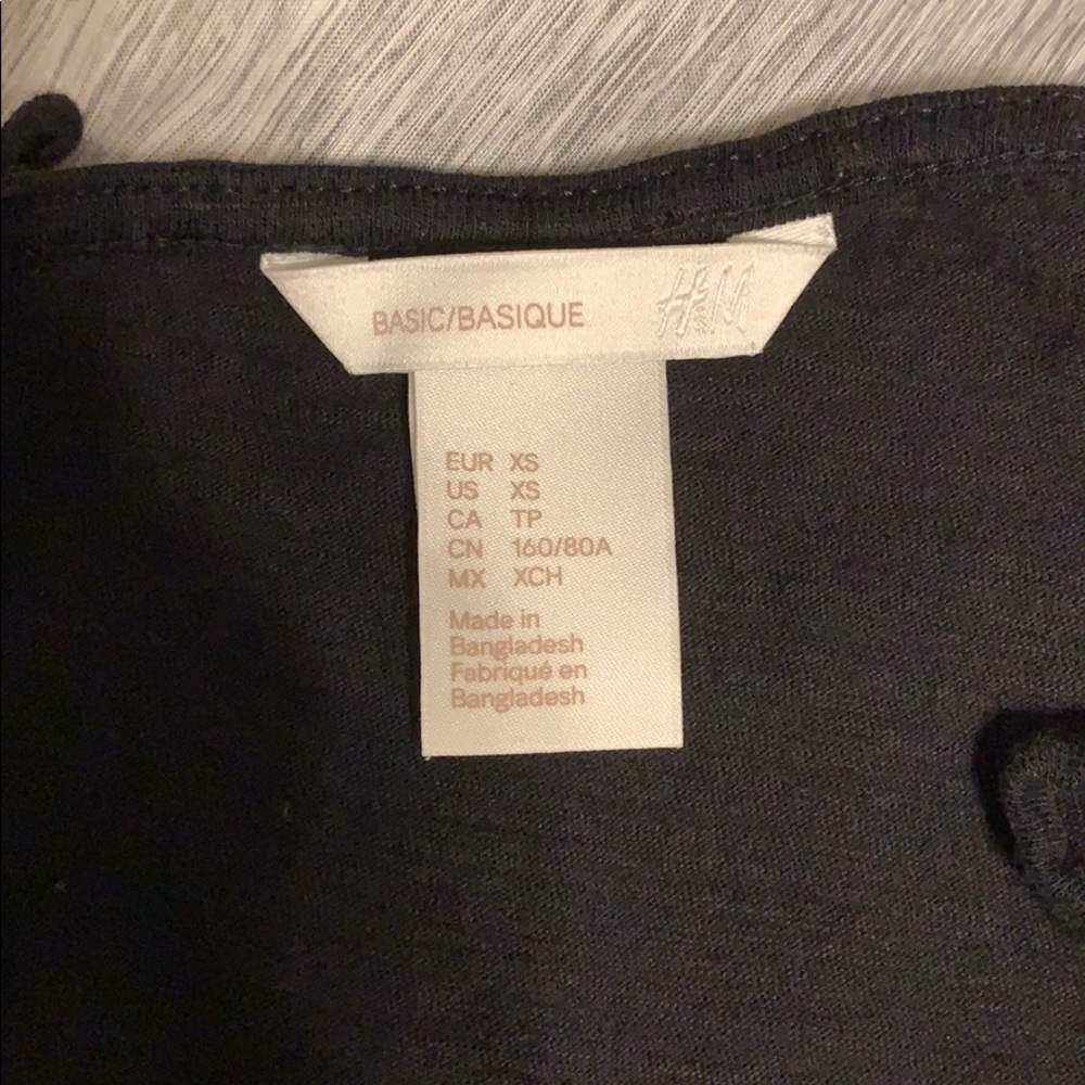 Basic H&M black tank w/ ties on shoulders XS - Picture 7 of 11